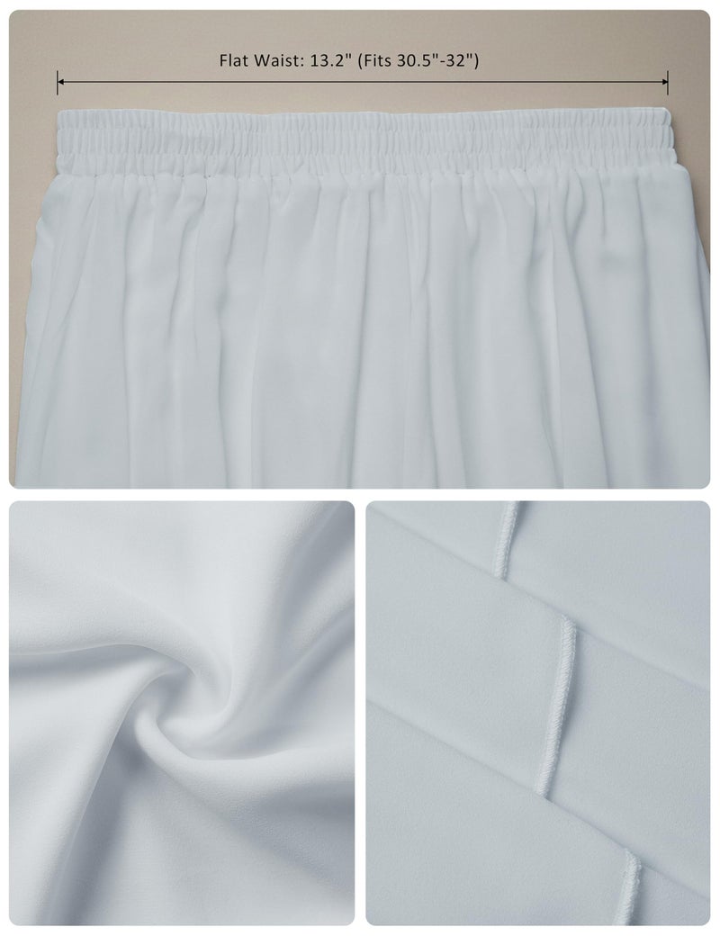 v28 Womens Maxi Midi White Flowy Long Black Summer Plus Size Sheer Chiffon Skirt(2XL,White) - Image 5